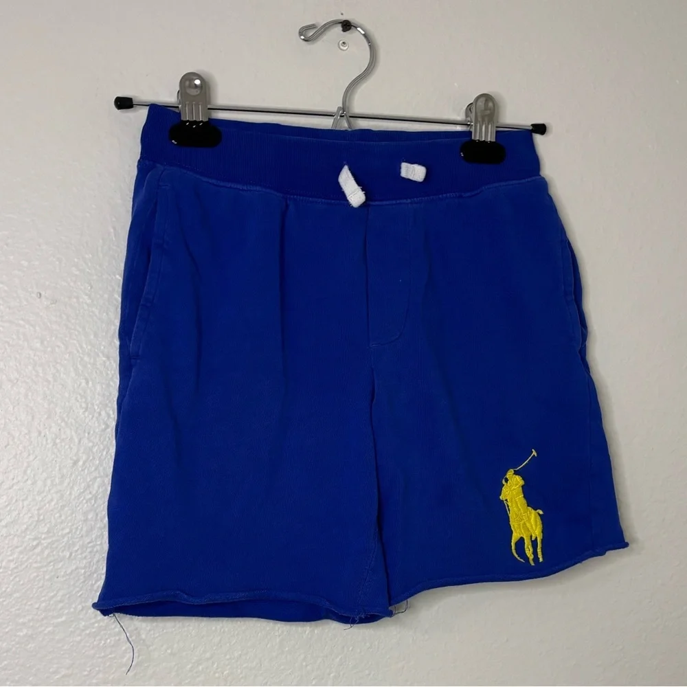 Polo Ralph Lauren Boys Blue Logo Fleece Cut Off Bermuda Shorts
